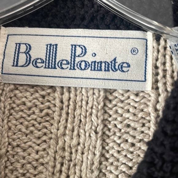 Vintage Belle Pointe Vest Women's LargeTan & Black Embroidered Knit - Picture 5 of 7